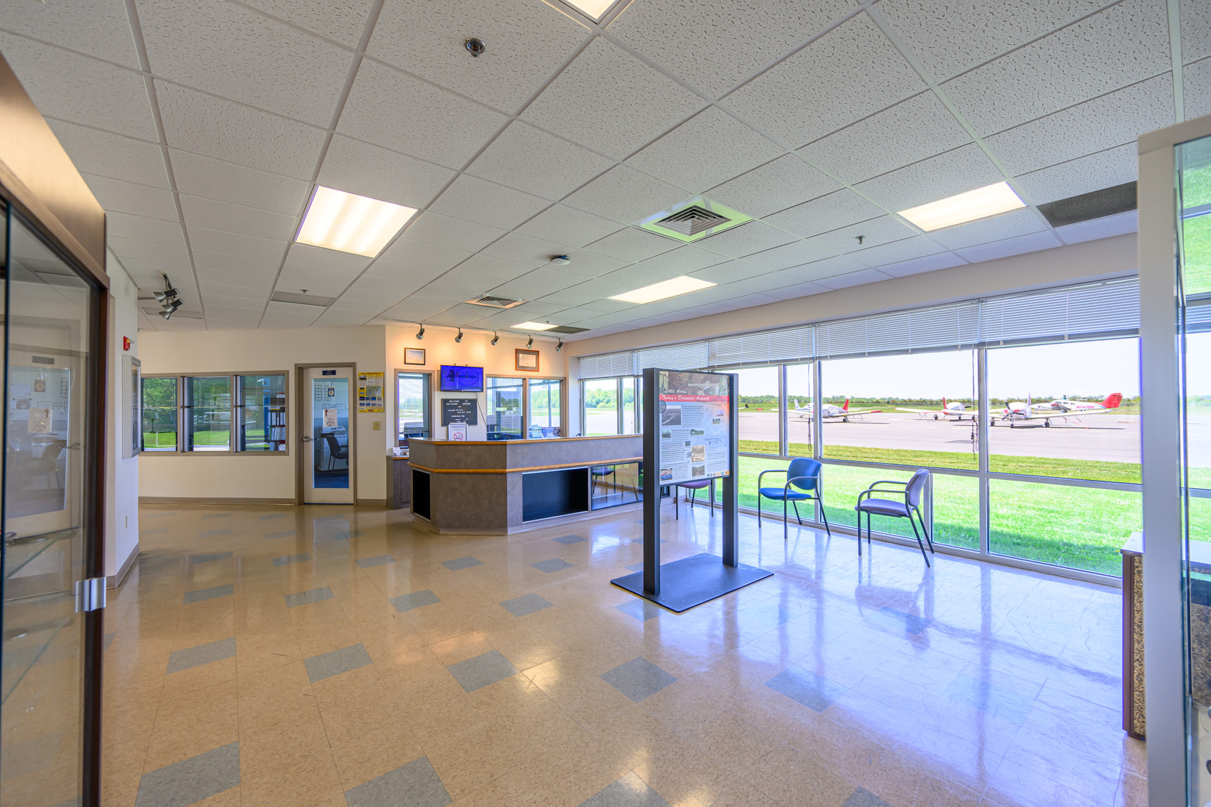 Inside the terminal at Delaware Airpark 33N in Cheswold, Delaware - your convenient airport in the heart of Delaware